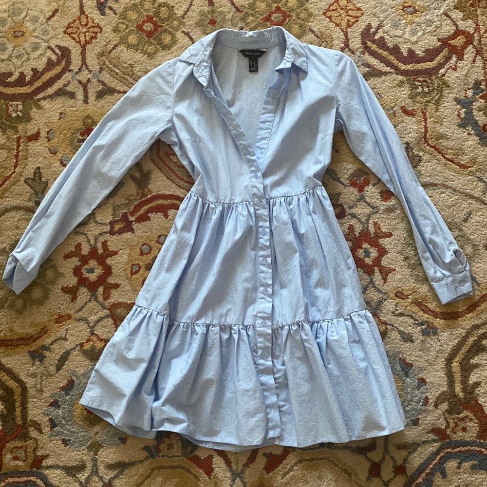 Pleated Blue Dress